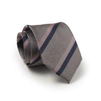Grey Pink Navy Pinpoint Stripe Silk Tie - Savile Row