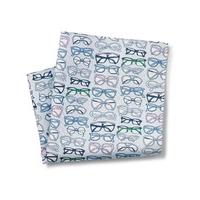 Grey Pink Blue Glasses Print Silk Pocket Square - Savile Row