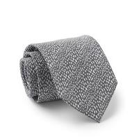 Grey White Raining Silk Tie - Savile Row