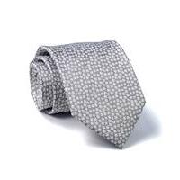 Grey White Small Floral Silk Tie - Savile Row