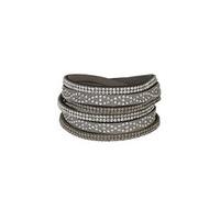 Grey & Silver Studded Wrap Around Bracelet