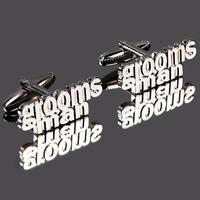 grooms man cut out words wedding cufflinks