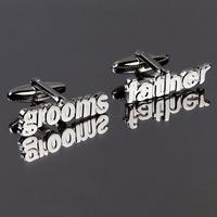 Grooms Father Cut Out Words Wedding Cufflinks