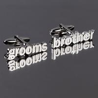 grooms brother cut out words wedding cufflinks