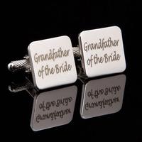 Grandfather of the Bride Laser Wedding Cufflinks