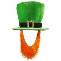 Green Irish Topper Withred Beard Job Theme Hats Caps & Headwear For Fancy Dress