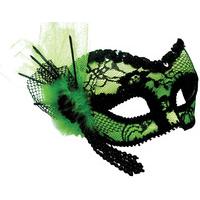 Green & Black Lace Decoration Eye Mask
