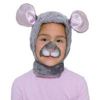 Grey Children\'s Mouse Hood & Nose Set