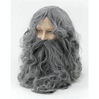 Grey Men\'s Wizard Mask & Beard Set