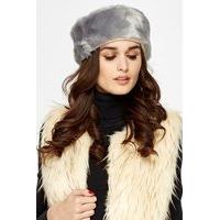 grey faux fur headband