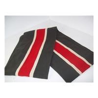 Grey Wool College Scarf with Red and Cream Stripe