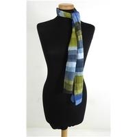 Green, Blue and Grey Striped Scarf