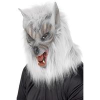Grey Overhead Latex Wolf Mask.