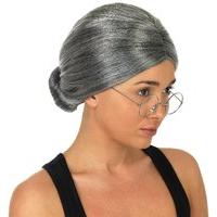 Grey Ladies Granny Wig In Bun