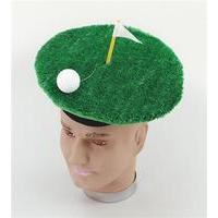 Green Golf Hat With Golf Ball & Hole