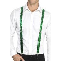 green sequin costume braces