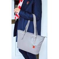 Grey Leather Tote Bag