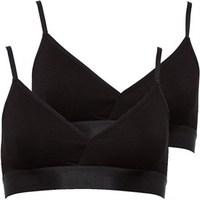 green treat womens two pack bralette black