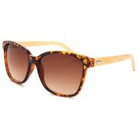 Graduated Oversized Bamboo Sunglasses - Tortoise Shell