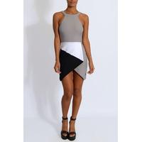 Grey Multi Origami Mini Dress