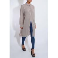 Grey Oversized Longline Shirt