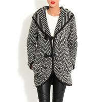 grey wool patterned coat