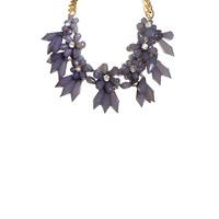 Grey And Gold Floral Necklace
