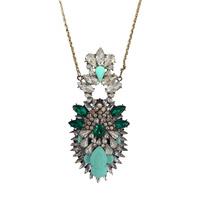 Green Multi Jewel Pendant Necklace