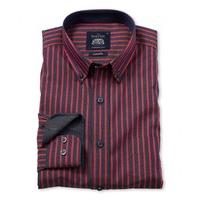 grey red twill casual shirt l standard savile row