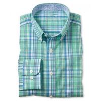 Green Blue Check Buttondown Collar Shirt XXL Standard & Shortened - Savile Row