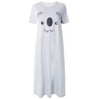 grey koala face long nightdress grey