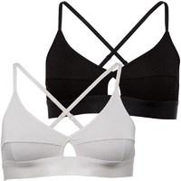 Green Treat Womens Two Pack Bralette Grey/Black