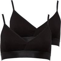 Green Treat Womens Two Pack Bralette Black