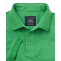 Green Cotton Pique Polo Shirt S - Savile Row