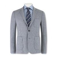 Grey Melanage Knitted Slim Fit Blazer 38\