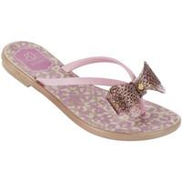 Grendha Beige and White Sandals Children Paradiso girls\'s Children\'s Flip flops / Sandals in pink