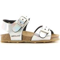 grunland sb0414 sandals kid silver girlss childrens sandals in silver