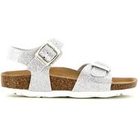 grunland sb0180 sandals kid silver girlss childrens sandals in silver