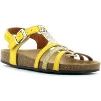 grunland sb0543 sandals kid yellow girlss childrens sandals in yellow