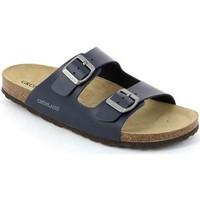 grunland cb2013 sandals man blue mens sandals in blue