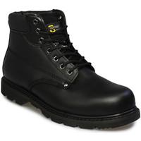 grafters padded mens black leather safety boots mens mid boots in blac ...
