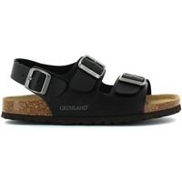 grunland sb0005 sandals man black mens sandals in black