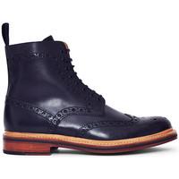 Grenson Fred Leather Brogue Boot Black men\'s Mid Boots in black