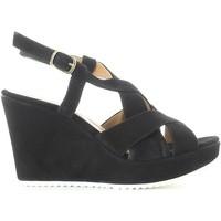 Grace Shoes 15018 Wedge sandals Women Black women\'s Sandals in black