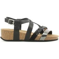 grunland sb0492 wedge sandals women black womens sandals in black