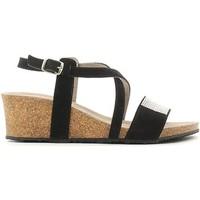 grunland sb0468 wedge sandals women black womens sandals in black