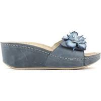 Grunland CI1026 Wedge sandals Women Ocean women\'s Clogs (Shoes) in blue