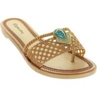 grendha cameo thong womens flip flops sandals shoes in gold