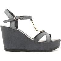 Grace Shoes 23225 Wedge sandals Women Black women\'s Sandals in black