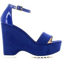 grace shoes 7481 wedge sandals women blue womens sandals in blue